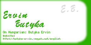 ervin butyka business card